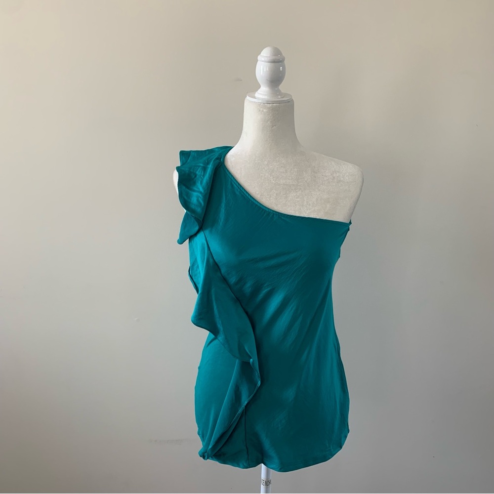 The Limited Turquoise One Shoulder Top - Small